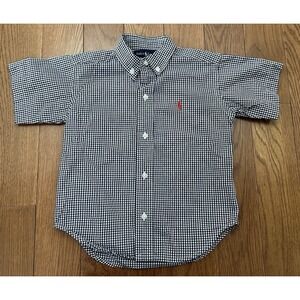 RALPH LAUREN Boys Blue Gingham Button Down‎ Shirt Size 2T